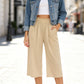 👖 Damen-Freizeithose – einfarbige Weitbeinhose mit hohem Bund, Kordelzug & Taschen, 7/8-Länge, bequem & vielseitig für Alltag & Sommer ☀️