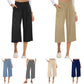 👖 Damen-Freizeithose – einfarbige Weitbeinhose mit hohem Bund, Kordelzug & Taschen, 7/8-Länge, bequem & vielseitig für Alltag & Sommer ☀️