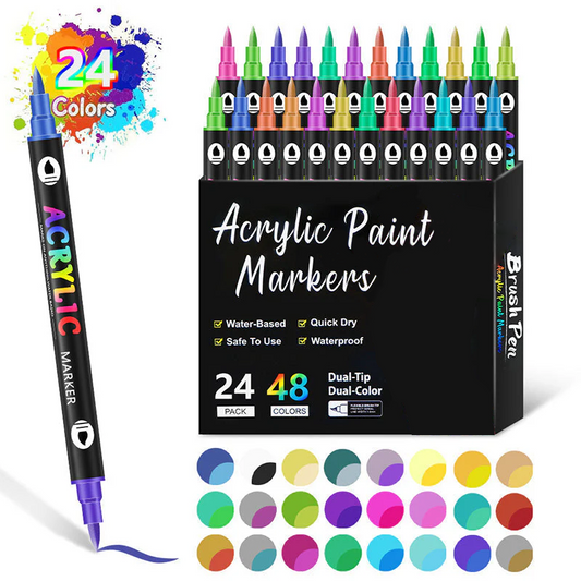 🎨Limited Sale 50% OFF🌈Dual Tip Acrylic Paint Pen Marker