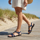 👡 50% RABATT! 🌼 Flache Damen-Sandalen – Runde Zehen, atmungsaktiv, verstellbarer Knöchelriemen & Blumen-Dekor – Leichter, bequemer Sommerschuh für Spaziergänge, Strand oder den täglichen Gebrauch ✨