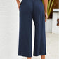 👖 Damen-Freizeithose – einfarbige Weitbeinhose mit hohem Bund, Kordelzug & Taschen, 7/8-Länge, bequem & vielseitig für Alltag & Sommer ☀️