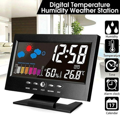 🌡️ 50% OFF NOW! ✨ Digital LED Weather Station - Temperature & Humidity Monitor with Forecast Display & Table Alarm Clock 📊⏰