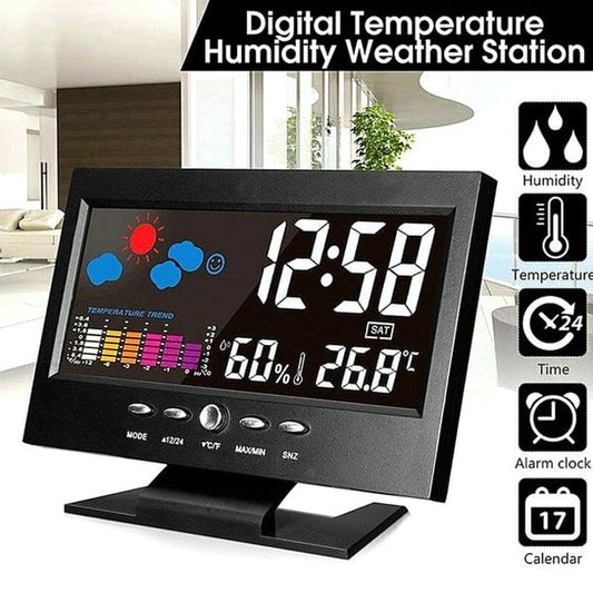 🌡️ 50% OFF NOW! ✨ Digital LED Weather Station - Temperature & Humidity Monitor with Forecast Display & Table Alarm Clock 📊⏰