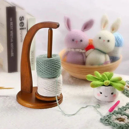 Wooden Yarn Spool Rack for Knitting Lovers