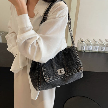 👜 50% RABATT! 🏛️ Retro-Umhängetasche mit großem Fassungsvermögen & Kettenriemen – Robuster Kunstleder-Look, geräumiges Hauptfach & stilvoller Kettenriemen ✨