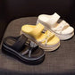 Damen Slip-On Sandalen mit Strassstein und dicker Plattform