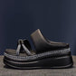 Damen Slip-On Sandalen mit Strassstein und dicker Plattform