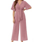 👗✨ Eleganter V-Ausschnitt Jumpsuit mit breiter Taille & Bindeband – perfekt für Hochzeit, Sommerparty & Büro 🎀💃 – figurschmeichelnd, vielseitig & bequem – jetzt shoppen!