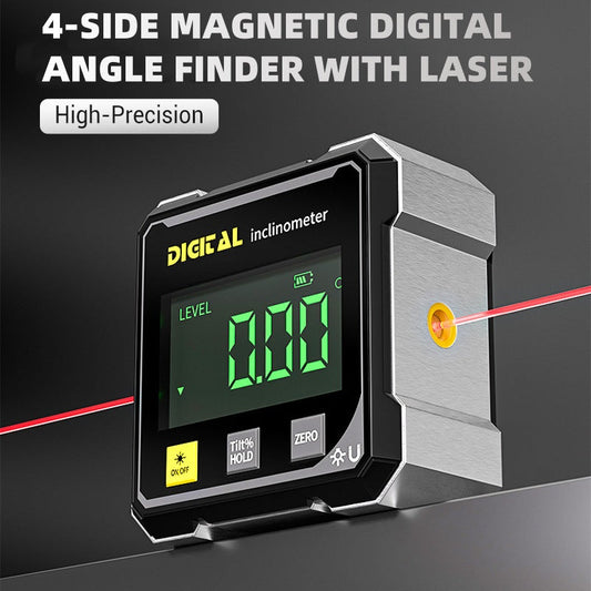 🏆Limited time 65% discount🔧4-Side Magnetic Digital Angle Finder with Laser💥