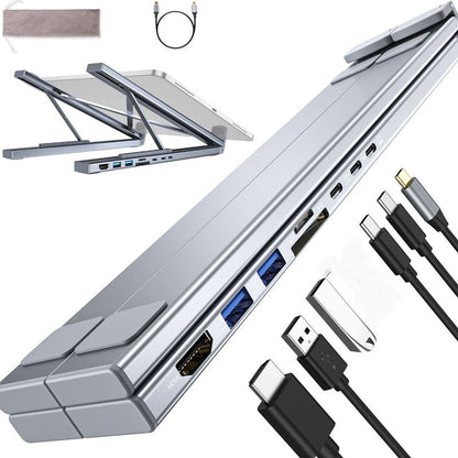 💻 💥50% RABATT! ⚡ 2-in-1 USB-C Dockingstation & Laptopständer – 8 Ports, 4K HDMI & Höhenverstellbar für Mehr Produktivität 🖥️