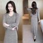 Women's Knitted Cardigan Vest and Skirt 3-Piece Set