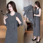 Women's Knitted Cardigan Vest and Skirt 3-Piece Set