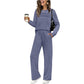 Women's Crew Neck Top & Drawstring Pants Set - Free Shipping