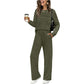 Women's Crew Neck Top & Drawstring Pants Set - Free Shipping