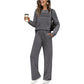 Women's Crew Neck Top & Drawstring Pants Set - Free Shipping