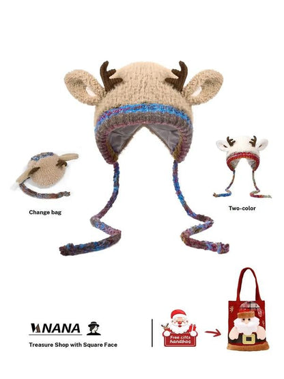 🎁🎄Christmas Sale 49% OFF! 🦌Original design Festive Christmas Antler Hat🧶