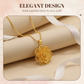 Elegant Gold Tone Flower Pendant Necklace