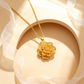 Elegant Gold Tone Flower Pendant Necklace