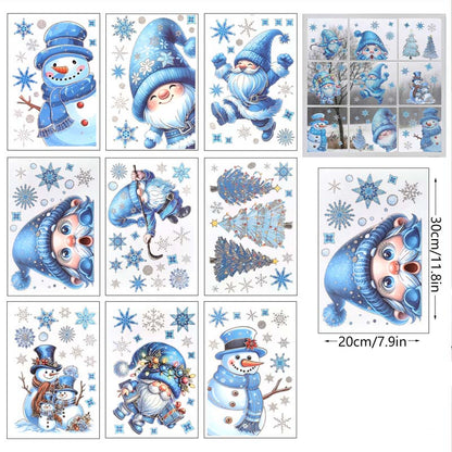 💖 50 % Rabatt!💖Weihnachtliche Glitzer-Fensteraufkleber 9-teilig