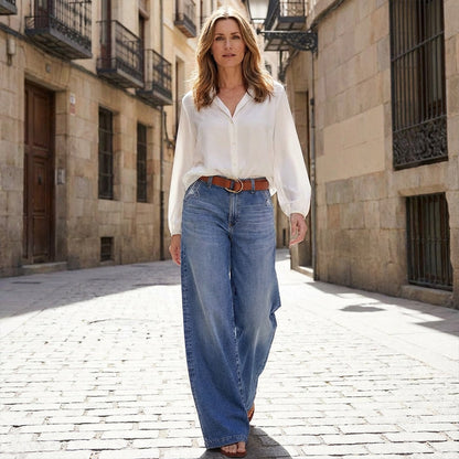 💎 -50% AUF VINTAGE JEANS! 💎 Damen Hochbund & Weitbein: Retro-Style, Bequeme Passform & Lässiger Look 👖✨