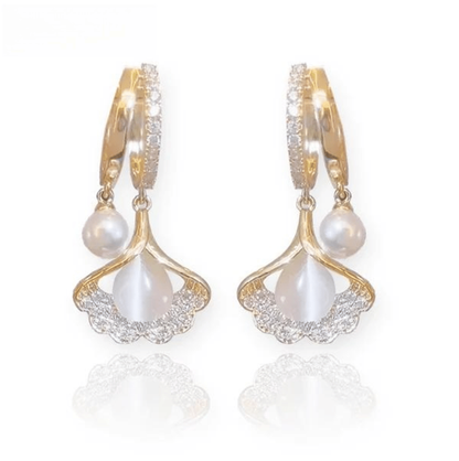 🔥Solange der Vorrat reicht 50 % Rabatt!🎉Katzenaugen-Ohrringe in Ginkgo-Blatt-Form – Elegante & vielseitige Ohrclips ✨🍁