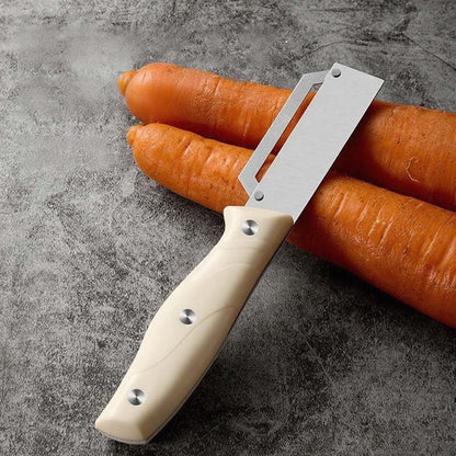 🍴 LIMITIERT: 1 + 1 GRATIS ! 🥒 Multifunktionaler Schäler – Hochwertige Klinge, Holgriff & Flaschenöffner ✨