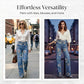 👖Damenjeans mit Blumenmuster und geradem Bein【BEI 2 ARTIKELN VERSANDKOSTENFREI】✨