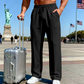 🛒 50 % Rabatt 👖Herrenhose mit elastischem Bund und Kordelzug, gerader Schnitt