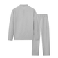 Herren Waffelstrick-Set: Sweatshirt & Hose mit geradem Bein
