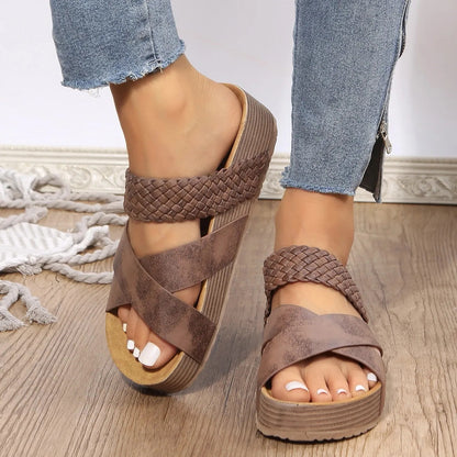 🌞✨Vegane Plateau-Sandalen mit California-Cool – Vegan Society registriert, Weich Gepolstert & Bequem