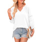 👚 50% RABATT! 🌸 Elegante Boho-Bluse mit V-Ausschnitt & Laternenärmeln – Luftig, Leicht & Figurumschmeichelnd für Einen Romantischen Look ✨