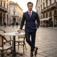 🔥Offre à durée limitée - Ensemble costume à double boutonnage à fines rayures pour homme