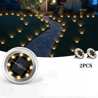 ✨🔥Wasserdichte Solar-Bodeneinbauleuchte für den Außenbereich – 2er-Pack