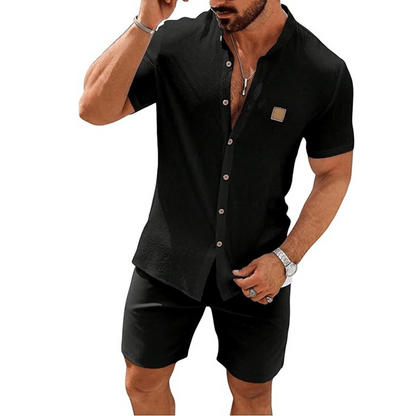 👔 50% RABATT! 🌞 Modernes Stehkragen-Hemd – Atmungsaktives Herren Kurzarmhemd im Relaxed Fit Für Einen Lässigen & Stilvollen Look 👕