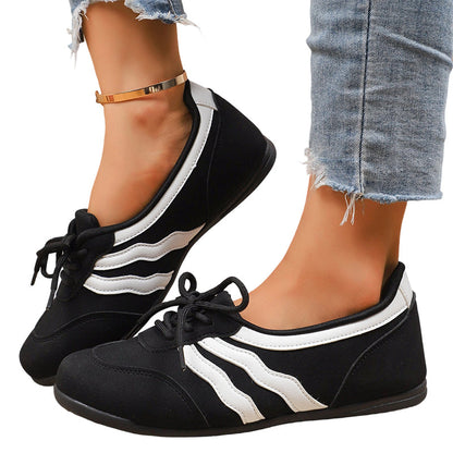 50 % Rabatt!🎉Damen Retro Wave-Streifen Schnür-Sneaker