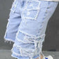 🔥 Herren-Jeansshorts mit Rissen und Fransen