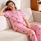 😊50 % Rabatt 🌸Damen-Pyjama-Set mit Herzprint und Streifen☁️Hautpflege, leicht wie eine Wolke