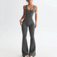 🔥Neuheit 2026🔥 Trainings-Jumpsuit für Damen mit Leopardenmuster und integriertem BH