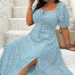 🌼👗 Sommerliches Kurzärmliges Kleid mit Blumenmuster & Schlitz