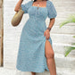 🌼👗 Sommerliches Kurzärmliges Kleid mit Blumenmuster & Schlitz