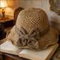 👒✨Eleganter Sonnenhut aus geflochtenem Stroh mit Schleife