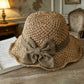 👒✨Eleganter Sonnenhut aus geflochtenem Stroh mit Schleife