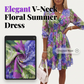 ❤️A-Linien Kleid für Damen – V-Ausschnitt, Blumenmuster, Rüschensaum – luftig & feminin – ideal für Frühling & Sommer🌷👗