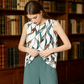 🌞50% Rabatt!💐 Frühling/Sommer Bestseller | Französische Bluse + weite Hose Set – Eleganter Rundhals & Falten