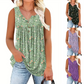 👚 50% RABATT! 🌸 Ärmelloses Top mit Print & Knöpfen für Damen – Leichter Stoff, Lässiger Look & Perfekt Für Warme Tage ☀️