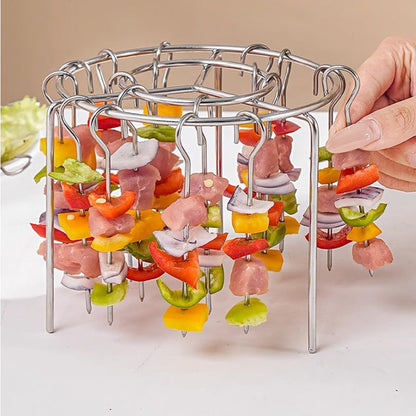 🥩Vertikaler Kebab-Grill für die Heißluftfritteuse + kostenlose hitzebeständige Handschuhe 🍤Kostenlose Handschuhe zum Schutz vor Verb
