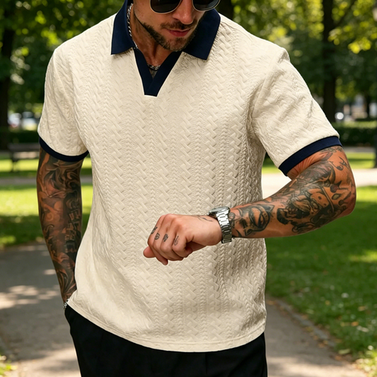 👕🌿 50% RABATT! Herren Freizeit-Oberteil mit Strukturmuster – Kurzarm, bequem & atmungsaktiv für Alltag & Sommer ✨