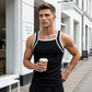Herren-Muscle-Tanktop mit kontrastfarbener Paspel und Rippbündchen