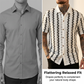 Retro-Geo-Strick-Shirt für Herren – kurzarm, lässig & auffällig