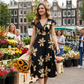 👗 50% RABATT! 🌺 Damen Freizeitkleid mit Print, V-Ausschnitt & Rüschen – Leichter Stoff & romantischer Stil – Perfekt für warme Tage, Strand oder einen feminine Look im Alltag ☀️✨